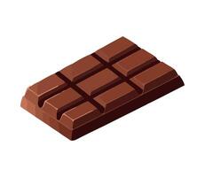 A bar of chocolate is shown on a white background vector