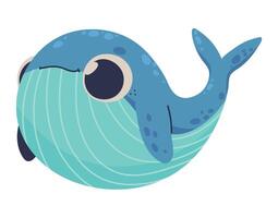 A cartoon whale with big eyes and a big nose vector