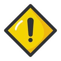 Yellow warning sign with exclamation mark on white background vector