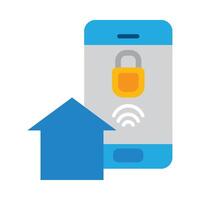 Smart home security with google home vector