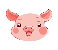A cartoon pig's face with open mouth vector