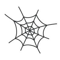 Spider web icon, illustration of Halloween decoration, spooky design element for horror themes, creepy cobweb icon, gothic symbol, isolated colored clipart on white background vector