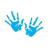 Two blue handprints on a white background vector