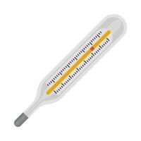 A thermometer with a yellow line on it vector