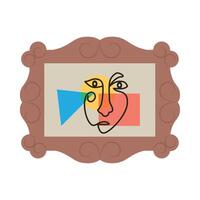 A picture of a face in a frame with a colorful background vector