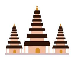 A temple with three towers on top vector