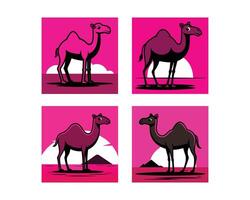 set of camel colourful art work flat design.ai vector