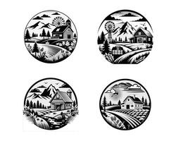 country home minimalist and flat logo vector