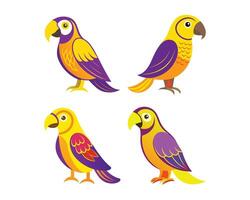 Set of colourful parrot . ai vector