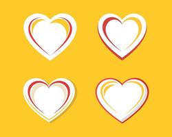 Set of large heart red colourful design. ai vector