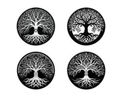 tree of life high quality silhouettes. ai vector