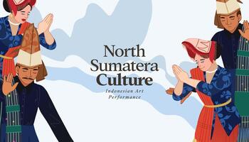 Tatak dance Flat design layout idea for tourism event Indonesian culture vector