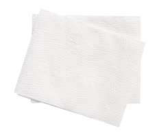 Top view of two folded white tissue paper in stack isolated in file format png