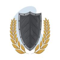 Courageous Shield and Laurel vector