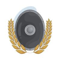 Courageous Shield and Laurel illustration vector