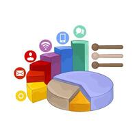 illustration of Pie Chart Data Division vector