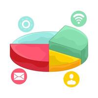Pie Chart Presents Graphics illustration vector