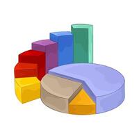 illustration of Pie Chart Presents Graphics vector
