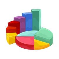 illustration of Interesting Statistical Pie Chart vector