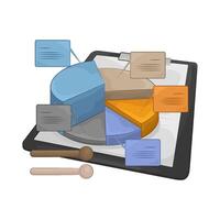Pie Chart Data Analysis illustration vector