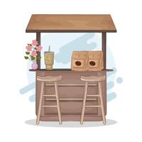 illustration of bar Table and Stools vector