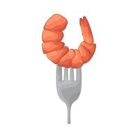 Fresh Shrimp on the Fork illustration vector