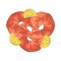 illustration of Fresh Shrimp with Lemon vector