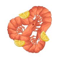 Fresh Shrimp with Lemon vector
