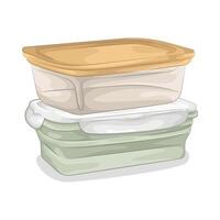 illustration of Food Containers Neatly Lined vector