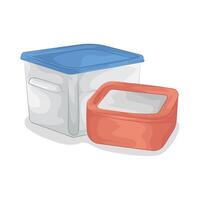 illustration of Food Containers with Lids vector