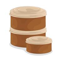 Food Containers Neatly Lined vector