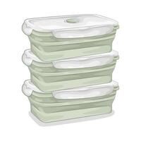 illustration of Neat Stack of Food Containers vector