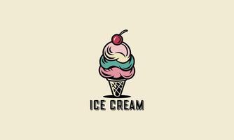 logo design template of ice cream illustration flat design vector