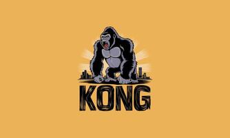 illustration of a kong roar mascot design vector