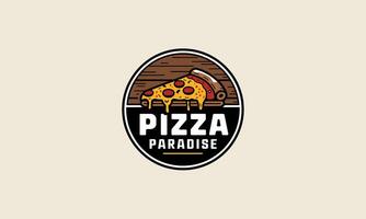 logo design template of a pizza palace flat design vector