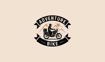 logo template design of a adventure bike flat design vector