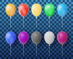 3D set of balloon isolated vector