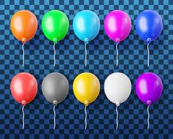 3D set of balloon isolated on background vector
