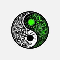 Yin and yang ornamental artwork illustration vector