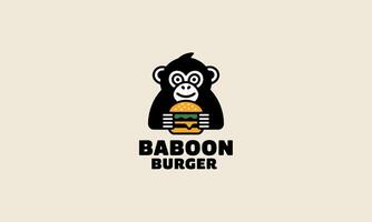 logo design of a baboon burger template flat design vector