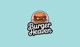 logo design template of a burger flat design vector
