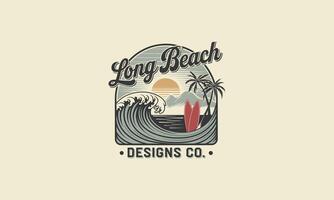 logo design of a long beach illustration flat design template vector