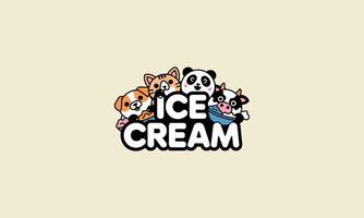 logo design template of a ice cream flat design vector