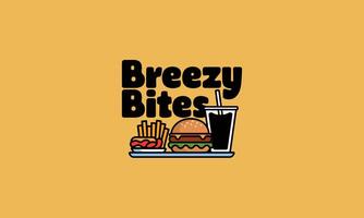 logo design template of a burger flat design vector