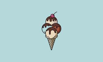 logo design template of ice cream illustration flat design vector