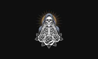 graphic features a grim reaper figure, depicted as a skeleton in a hooded robe vector
