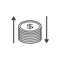 dollar exchange rate up and down icon element design template vector