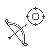 bow and arrow and target icon element design template vector