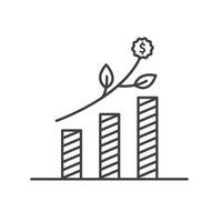 investment interest rate increase graph icon element design vector