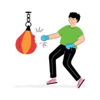 Get this flat illustration of punching bag in modern style vector